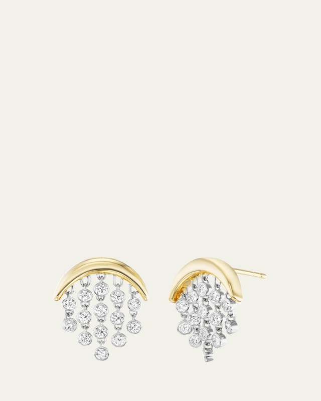 18K Gold Baby Fringe Diamond Earrings